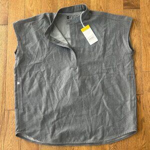NWT FIGS Rafaela Oversized Scrub Top XS Slate Gray Technical Collection